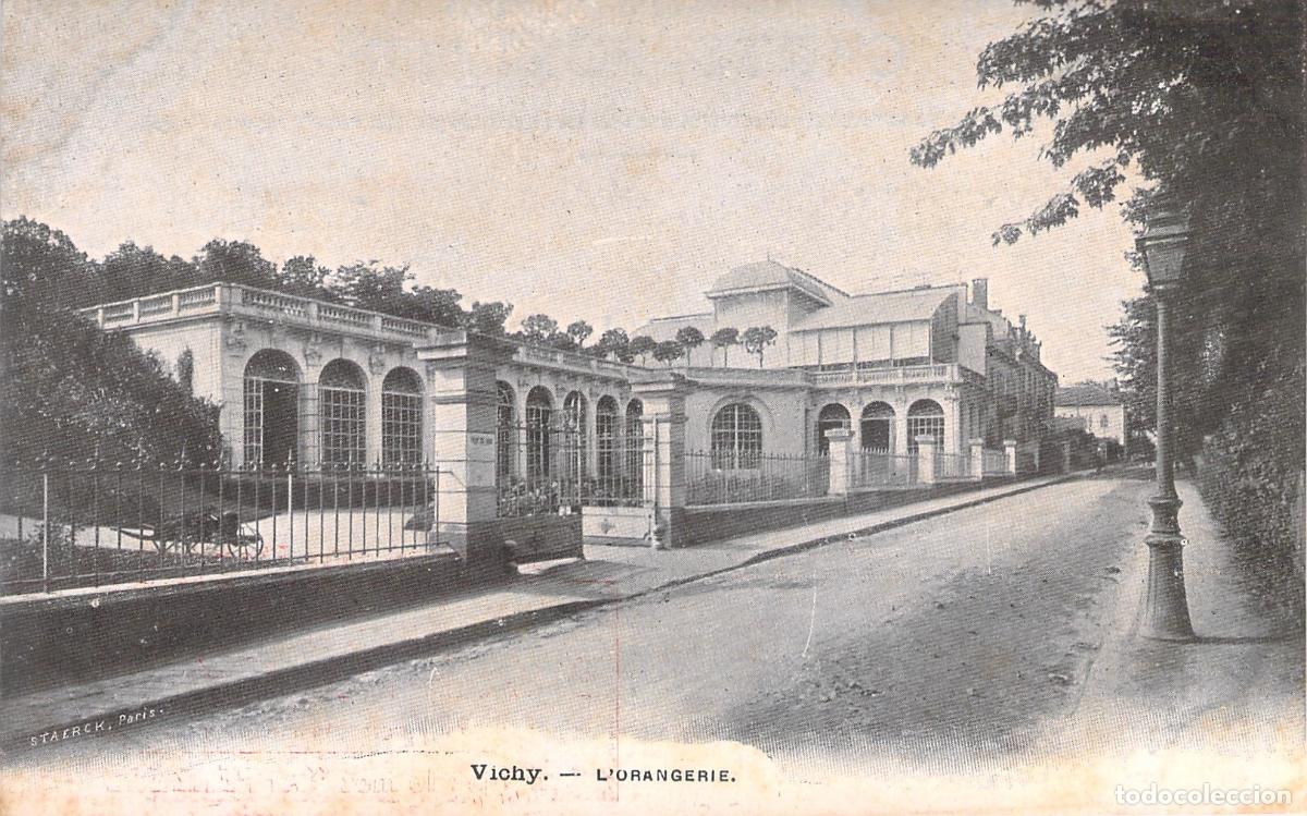Postales: Postal de L'Orangerie en Vichy Francia con publicidad