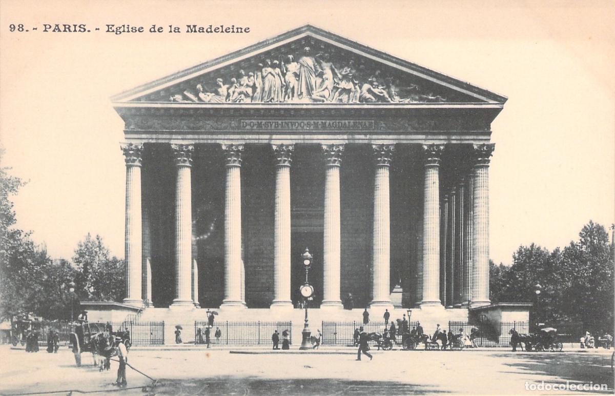 Postales: Postal de la Iglesia de la Madeleine en Par&iacute;s, Francia
