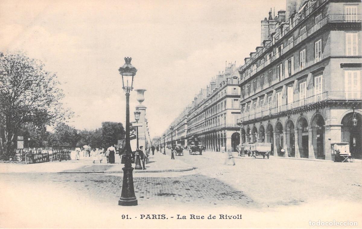 Postales: Postal de Par&iacute;s, Francia: Vista Hist&oacute;rica de la Rue de Rivoli