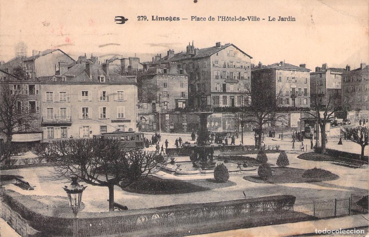 Postales: Postal de Limoges - Place de l'H&ocirc;tel-de-Ville y Jardines