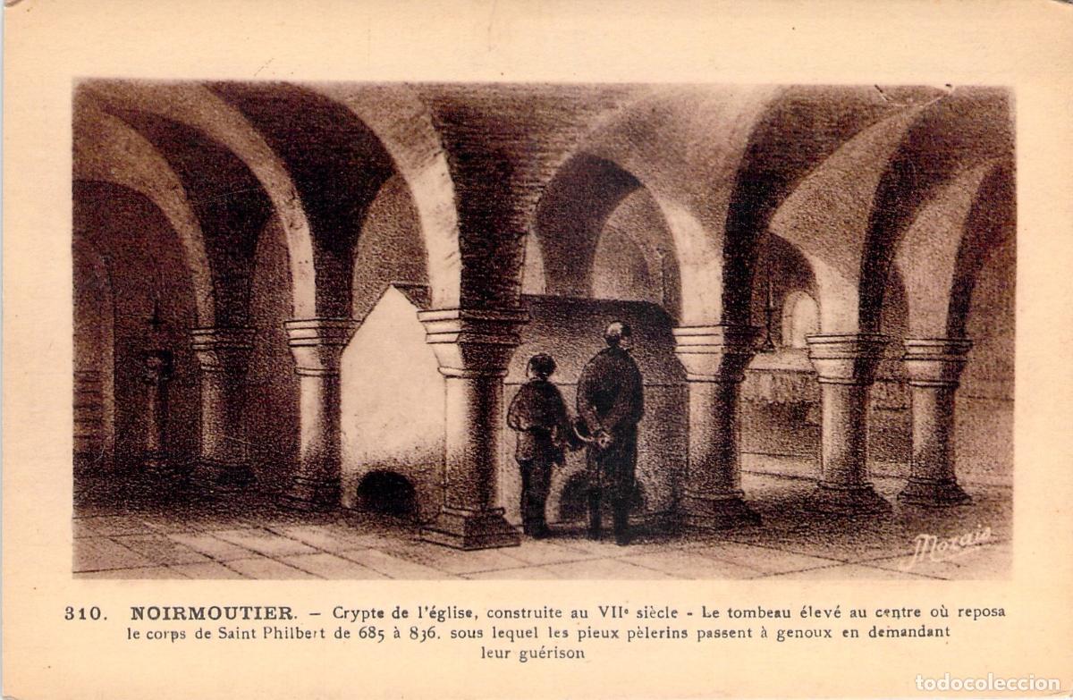 Postais: Postal Cripta de la Iglesia de Noirmoutier con Tumba de San Filiberto