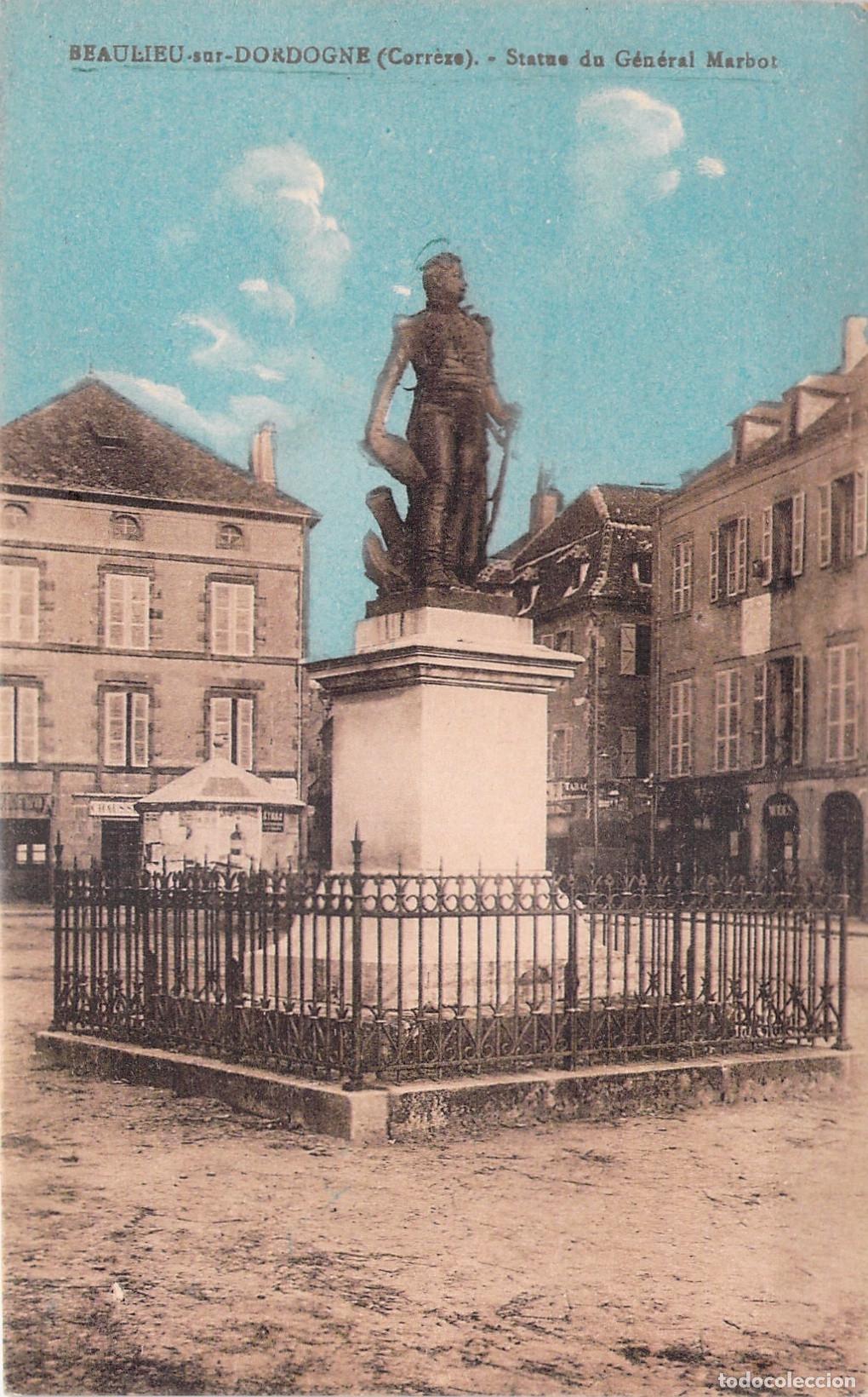 Cartoline: Postal de la Estatua del General Marbot en Beaulieu-sur-Dordogne