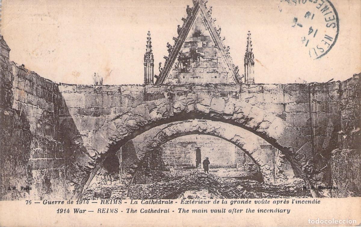 Postcards: Postal de la Catedral de Reims Ruinas de Guerra