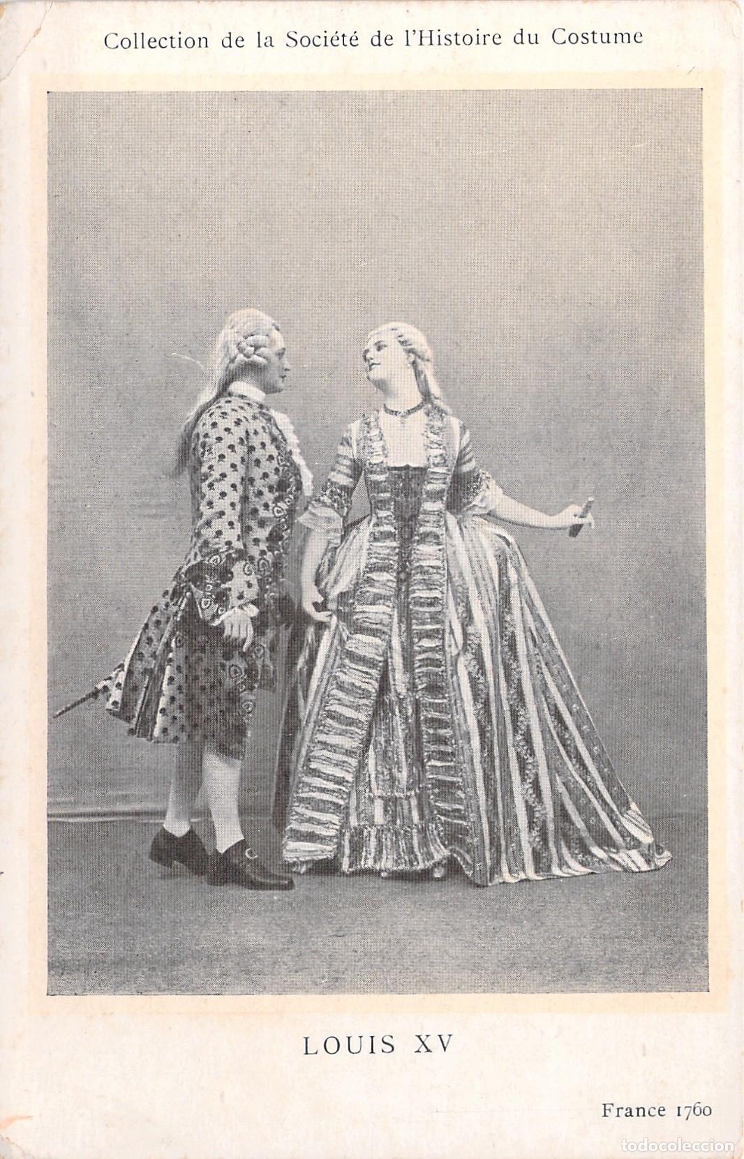 Postcards: Postal de la Historia del Traje de &Eacute;poca de Luis XV Francia