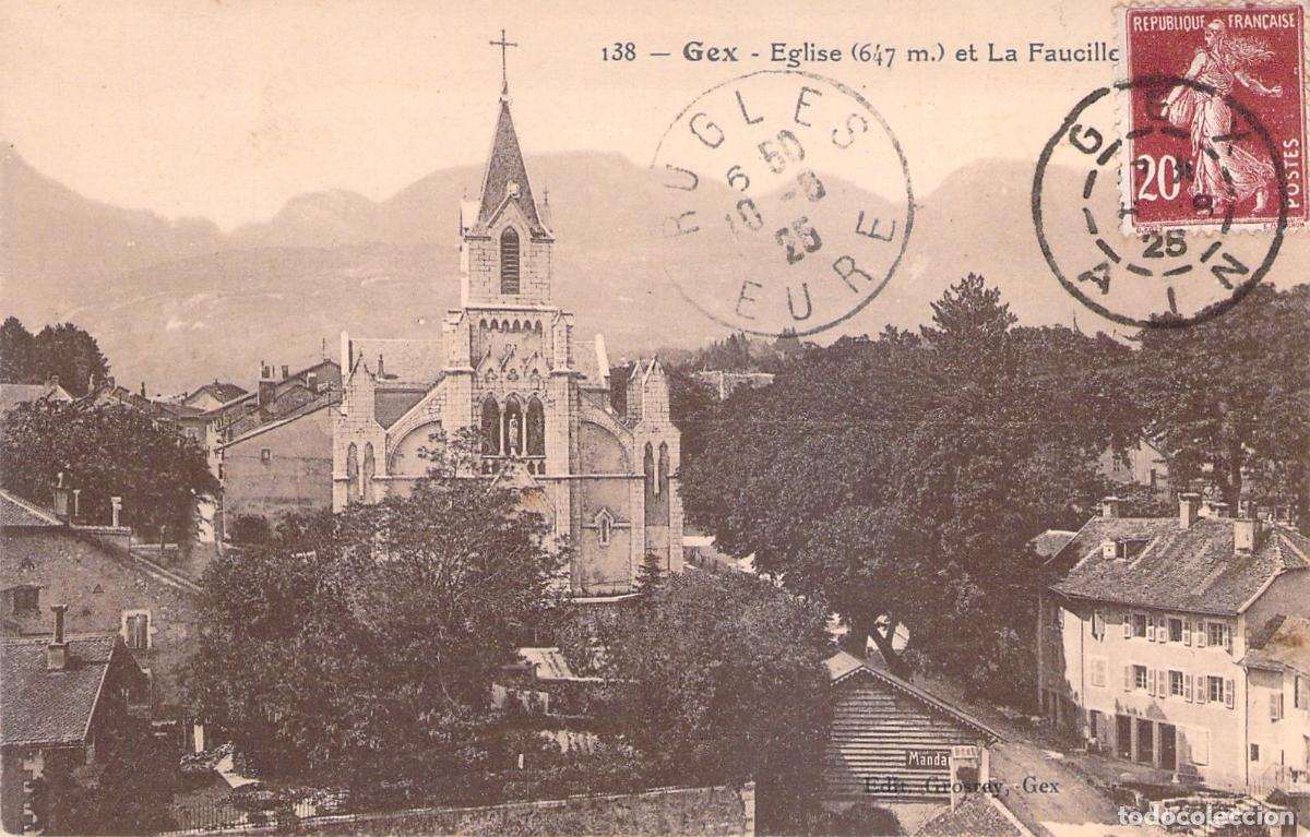 Postcards: Postal de Gex Iglesia y La Faucille de Francia