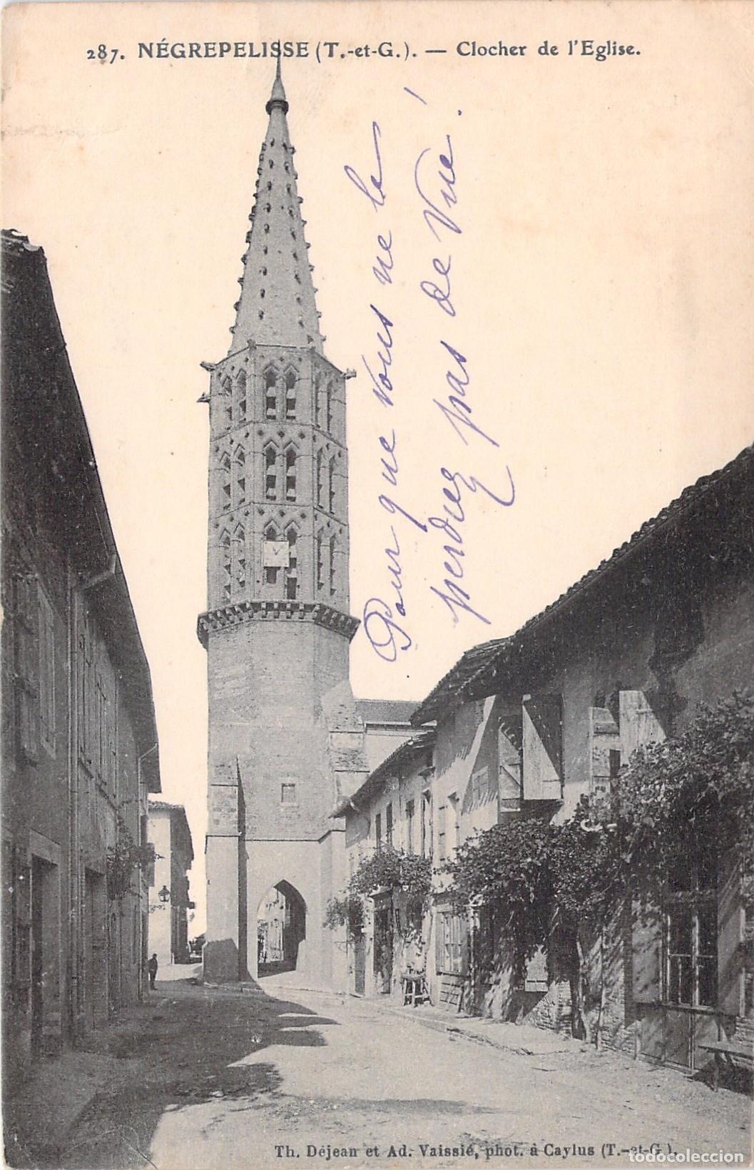 Postales: Tarjeta Postal del Campanario de la Iglesia de N&eacute;grepelisse, Francia