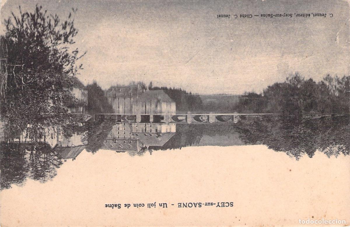 Postales: Postal de Scey-sur-Sa&ocirc;ne y el R&iacute;o Saona en Francia