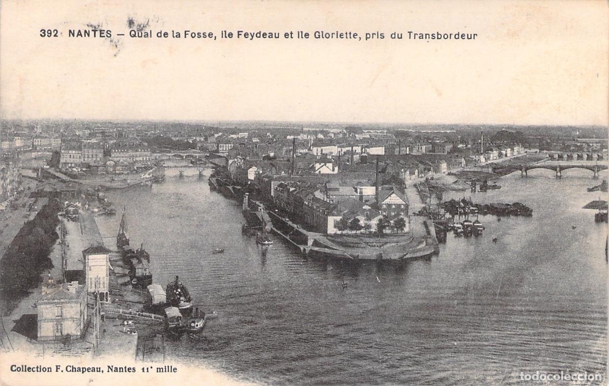 Postcards: Postal de Nantes, Quai de la Fosse e Isla Feydeau