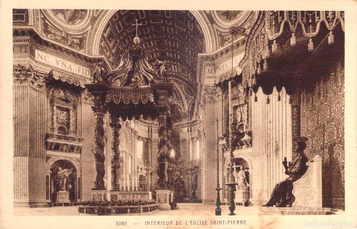 Postcards: Postal Roma Interior de la Bas&iacute;lica de San Pedro Vaticano