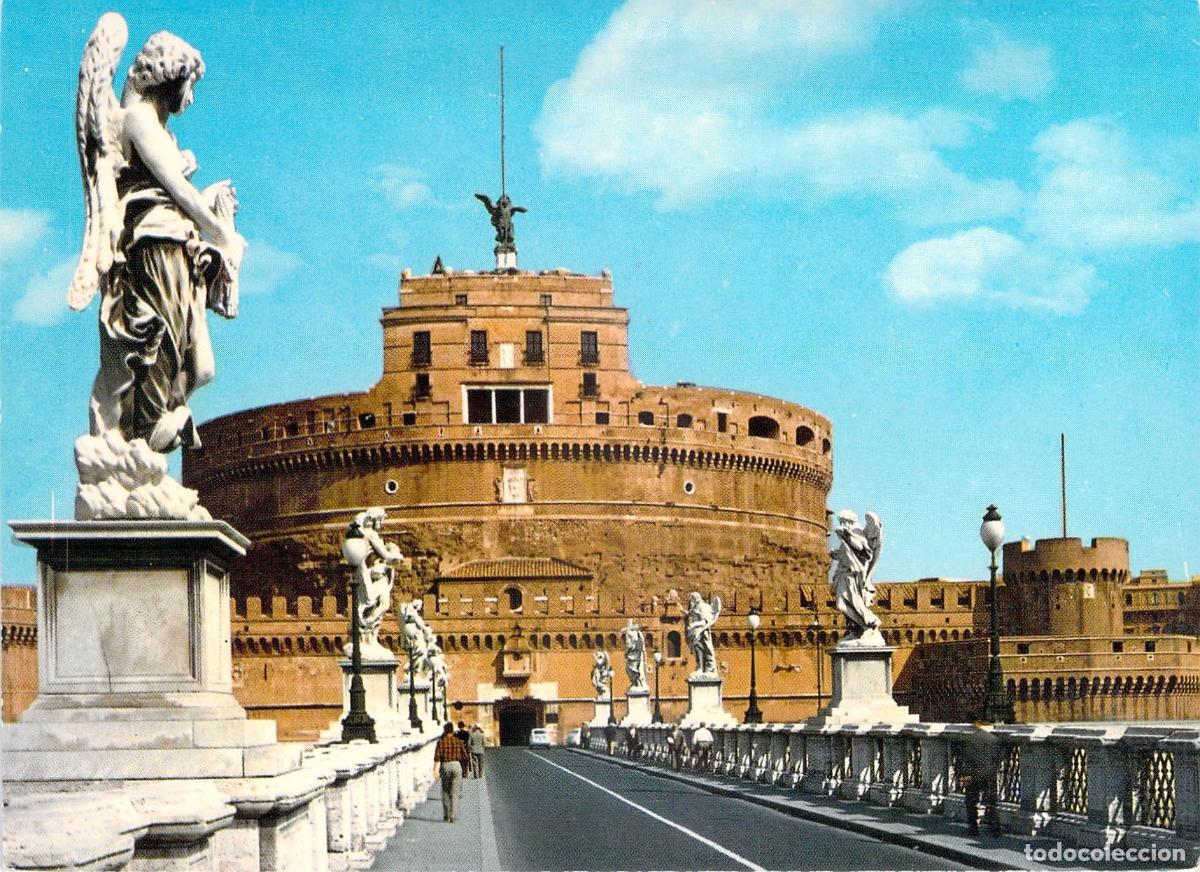 Postales: Postal de Roma con el Puente y el Castillo de Sant'Angelo