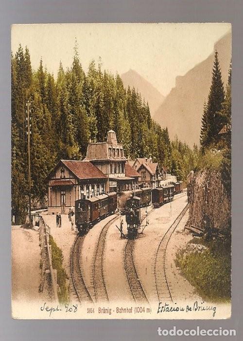 Postcards: postal antigua BRUNIG BAHNHOF , ESTACI&Oacute;N , trenes