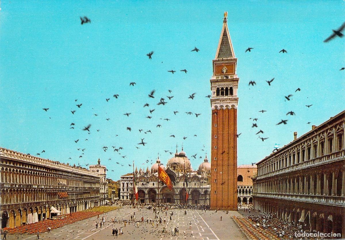 Postales: Postal de la Plaza de San Marcos en Venecia, Italia