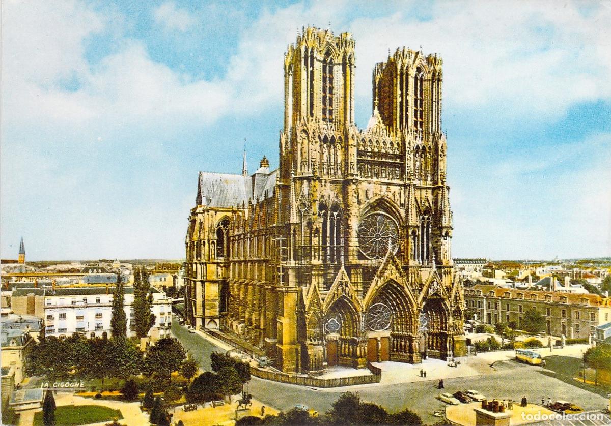 Postales: Postal de la Catedral de Reims, Francia