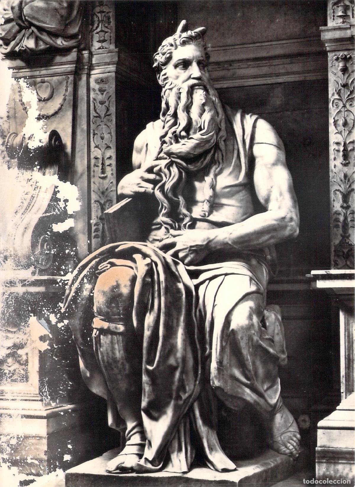 Postales: Postal Roma Escultura de Mois&eacute;s de Miguel &Aacute;ngel