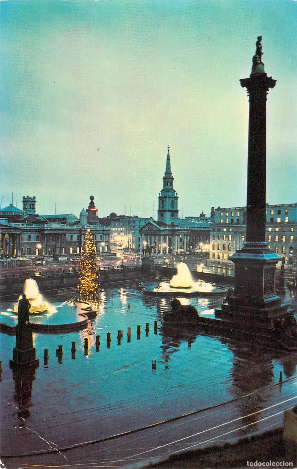 Postales: Postal de Trafalgar Square de Noche en Londres Inglaterra