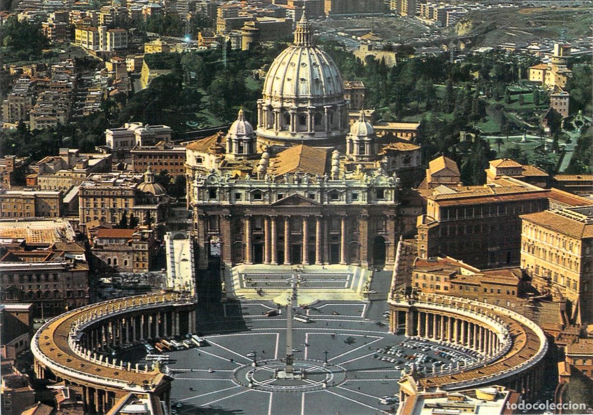 Postales: Postal de la Plaza y Bas&iacute;lica de San Pedro en Roma, Vista A&eacute;rea