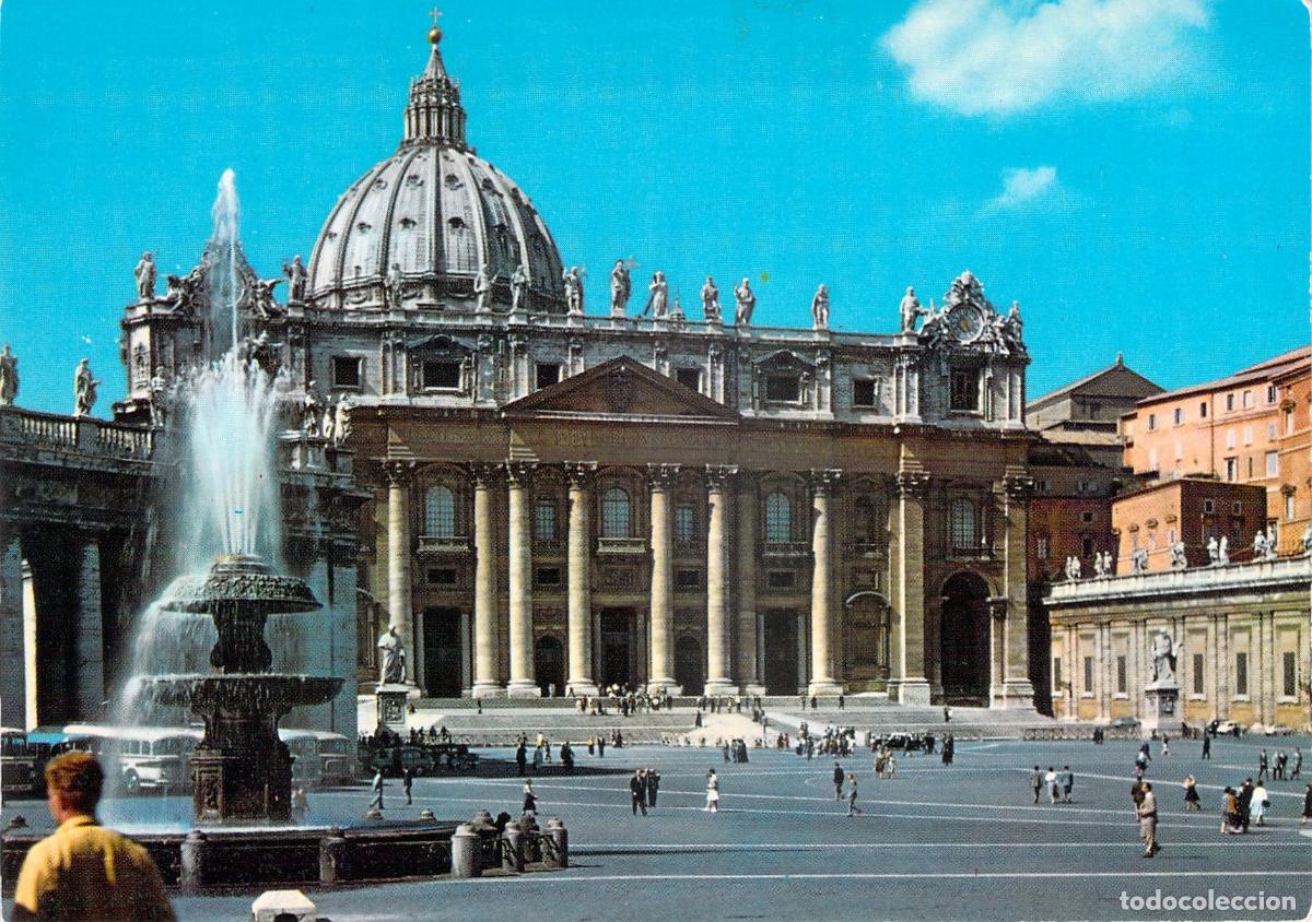 Postales: Postal de la Plaza de San Pedro en Roma, Vaticano
