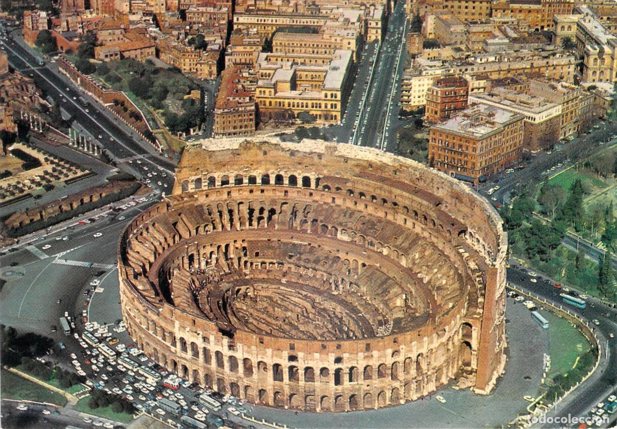 Postales: Postal Tur&iacute;stica de Roma: Vista A&eacute;rea del Coliseo, Italia