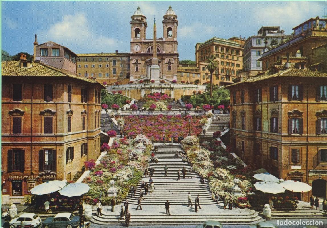 Postales: N&ordm; 258-ROMA. Italia. Plaza de Espa&ntilde;a-Trinit&aacute; dei Monti. Sin circular. ED. PLURIGRAF TERNI