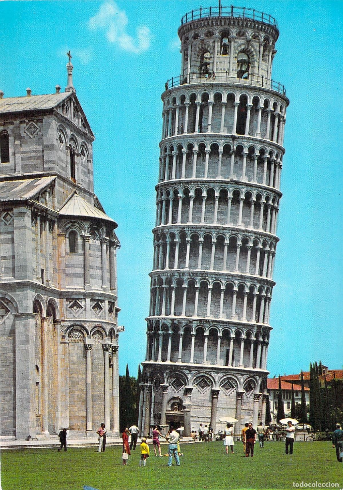 Postales: Postal de la Torre Inclinada y &Aacute;bside de la Catedral de Pisa, Italia