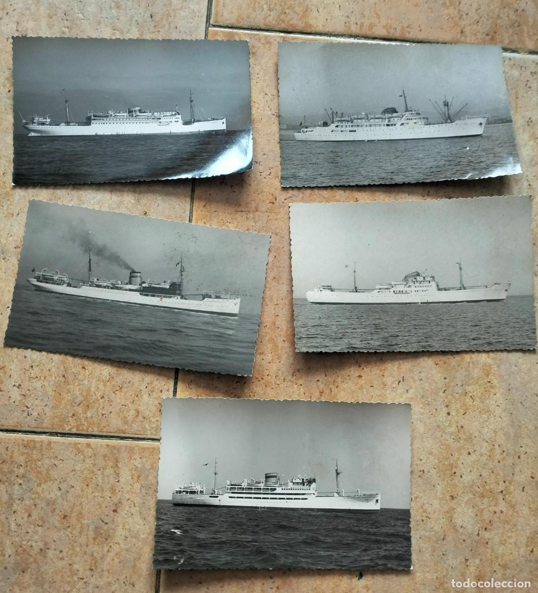 Postales: lote de 5 postales de barcos. en blanco y negro.