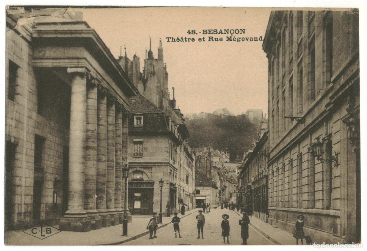 Postales: BESAN&Ccedil;ON_Th&eacute;&acirc;tre Municipal et Rue M&eacute;gevand_C. Lardier 48 / Teatros Francia