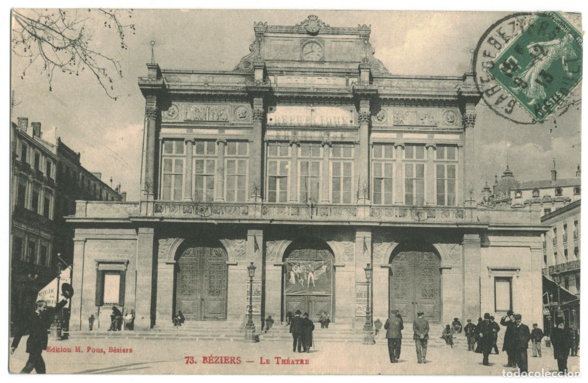Postales: B&Eacute;ZIERS_Th&eacute;&acirc;tre_M. Pons 73 / Teatros Francia