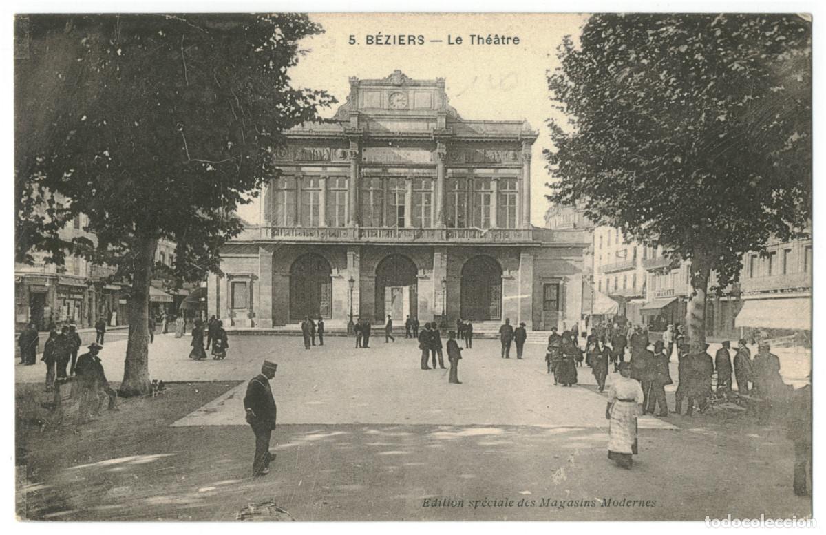 Postales: B&Eacute;ZIERS_Th&eacute;&acirc;tre_Magasins Modernes 5 / Teatros Francia