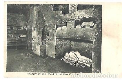 Postales: ANTIGUA POSTAL CATACOMBA DE DI S CALLISTO LA CRIPTA DEI S CECILIA