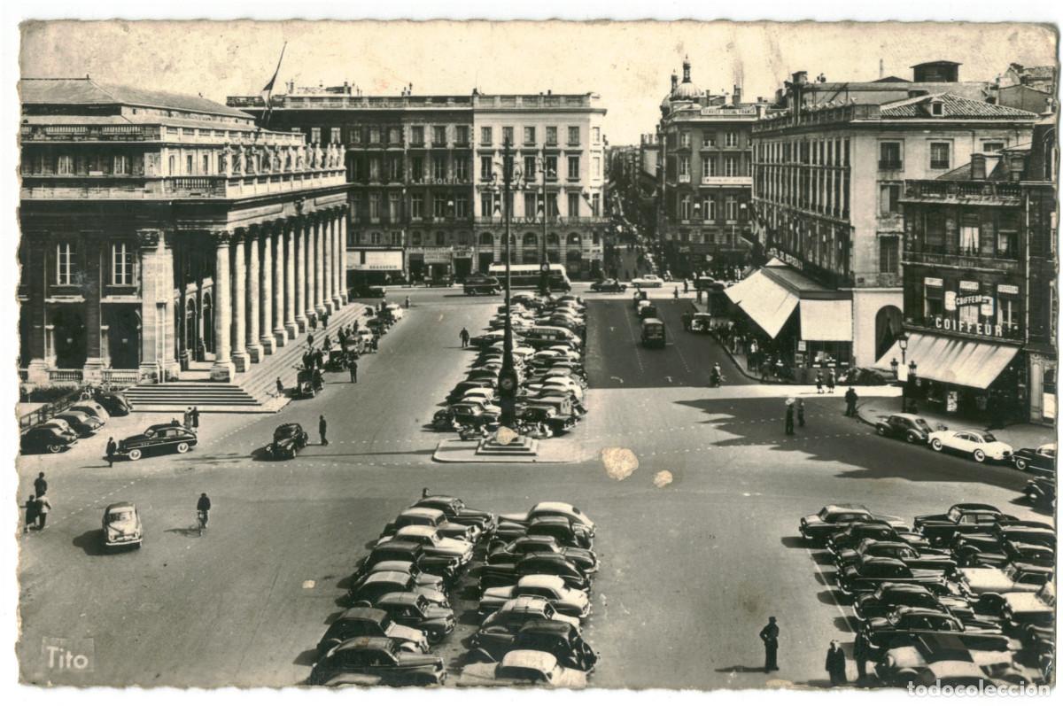 Postales: BOURDEAUX_Place de la Com&eacute;die et Grand Th&eacute;&acirc;tre_M. Berjaud Tito 7 / Teatros Francia
