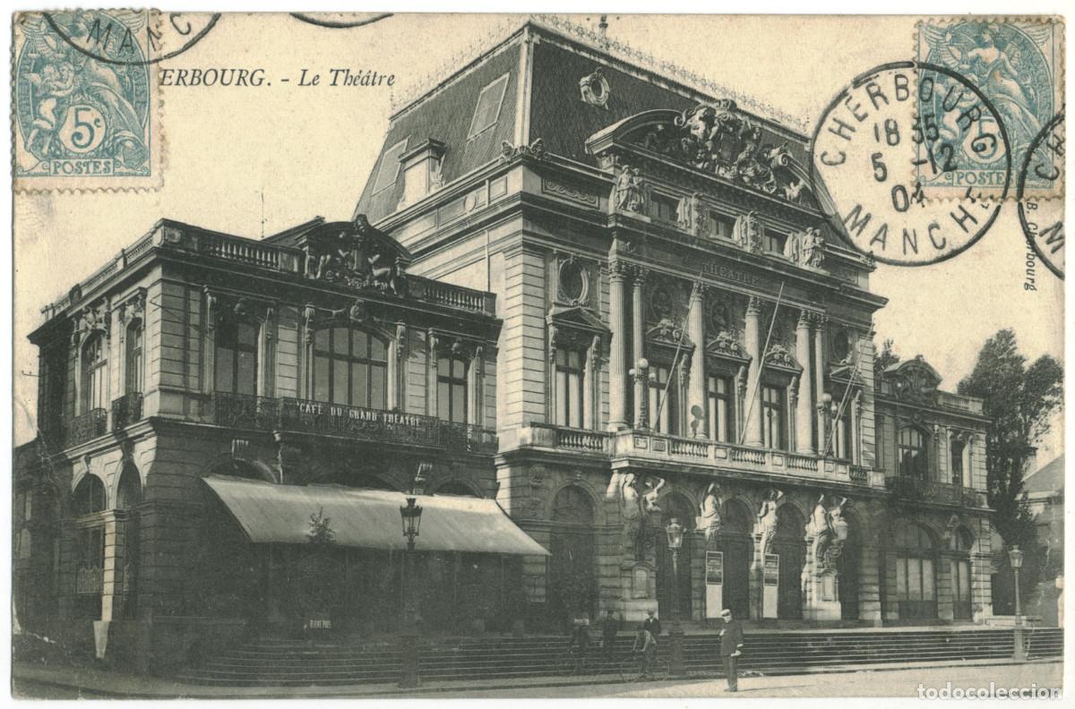 Postales: CHERBOURG_Th&eacute;&acirc;tre_Ilegible / Teatros Francia