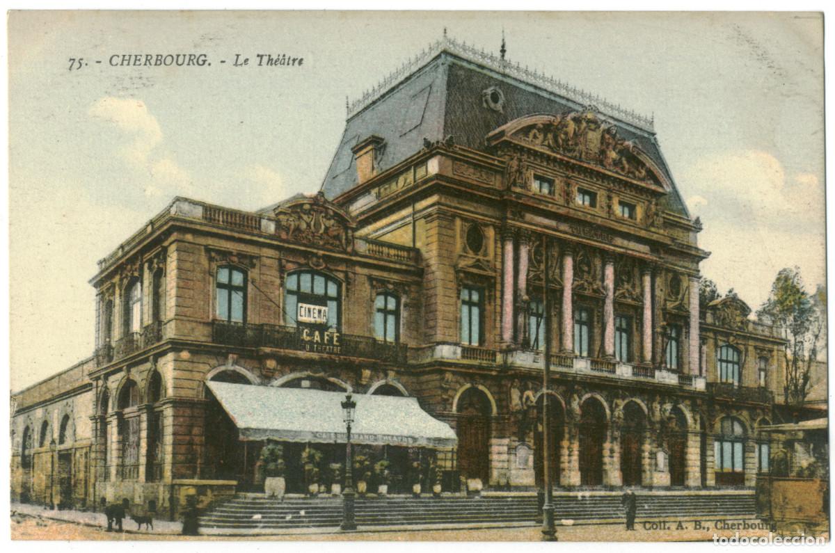 Postales: CHERBOURG_Th&eacute;&acirc;tre_A.B. 75 / Teatros Francia
