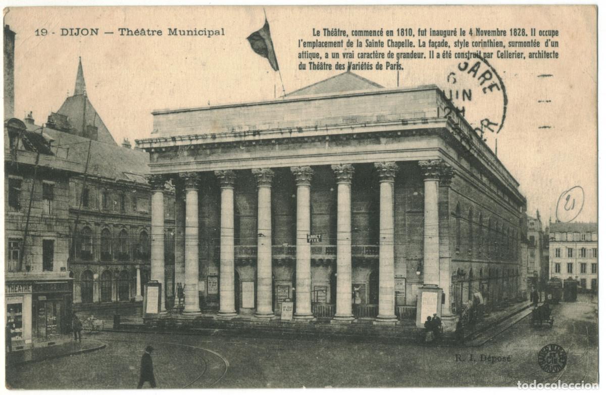 Postales: DIJON_Th&eacute;&acirc;tre Municipal_Bauer Marciet 19 / Teatros Francia
