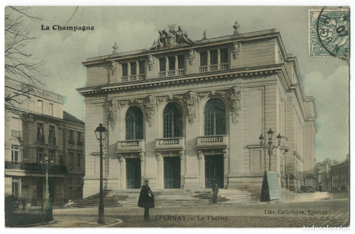 Postales: &Eacute;PERNAY_Th&eacute;&acirc;tre_Libr. Catholique / Teatros Francia
