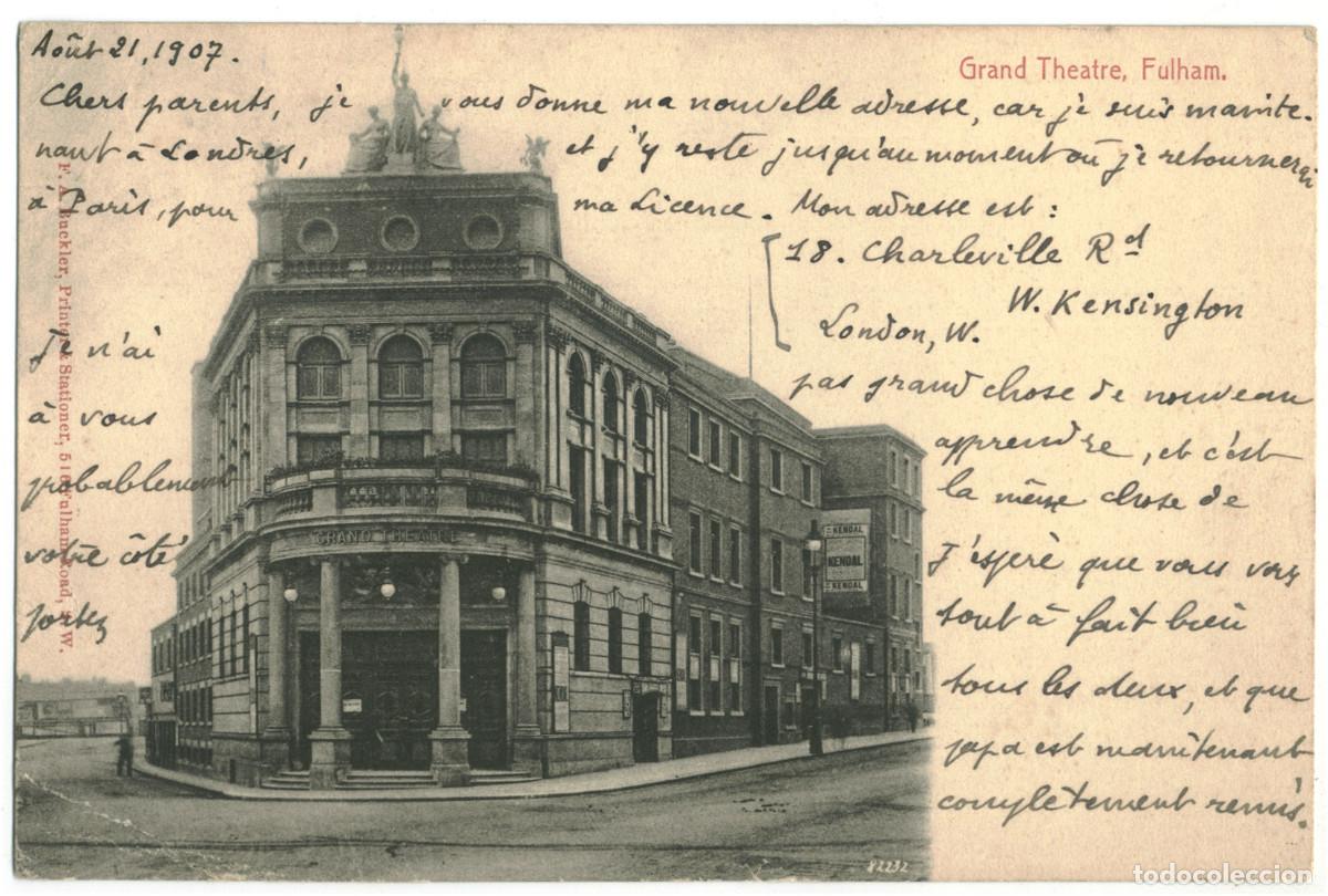 Postales: FULHAM_Grand Th&eacute;&acirc;tre_F. A. Buckler / Teatros Francia