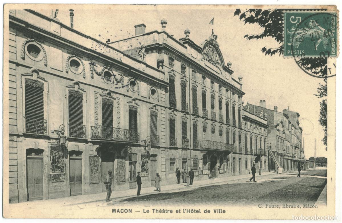 Postales: LYON_Grand Th&eacute;&acirc;tre_LL. 50 bMACON_Th&eacute;&acirc;tre_C. faure / Teatros Francia