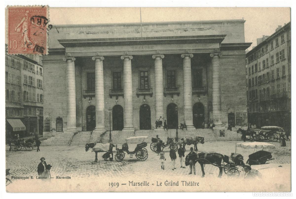 Postales: MARSEILLE_Grand Th&eacute;&acirc;tre_E. Lacour / Teatros Francia