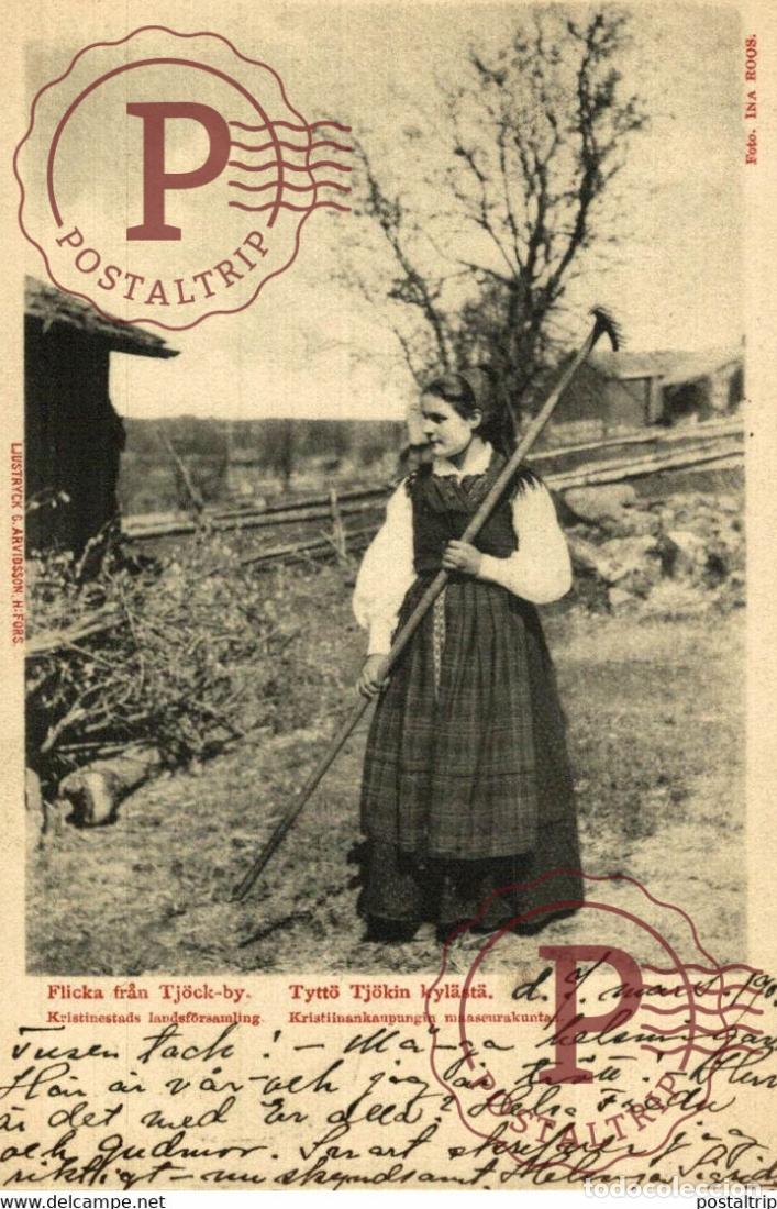 Postales: TYTTO TJOKIN KYLASTA FLICKA FRAN TJOCK BY FINLANDE FINLANDIA FINLAND SUOMI