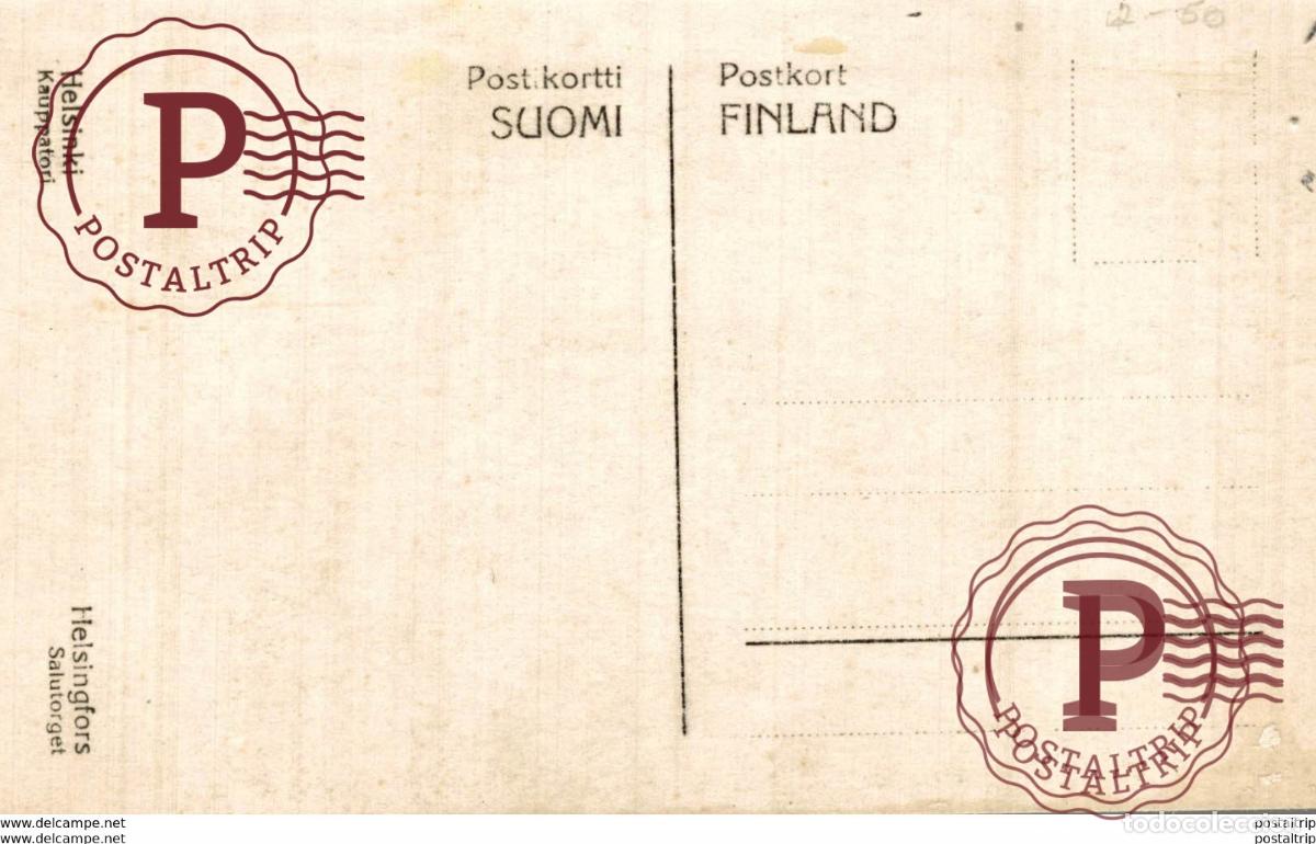 Postales: EUROPE.FINLANDE.HELSINKI.KAUPPATORI HELSINGFORS.SALUTORGET