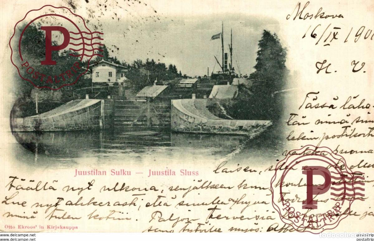 Postales: 1901 JUUSTILAN SULKU JUUSTILA SLUSS FINLANDE Finland