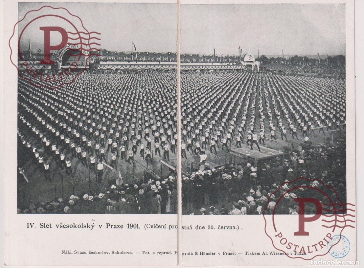 Postales: REPUBICA CHECA. SLET VSESOKOLSKY V PRAZE 1901 DOBLE X 2 SEE SCAN