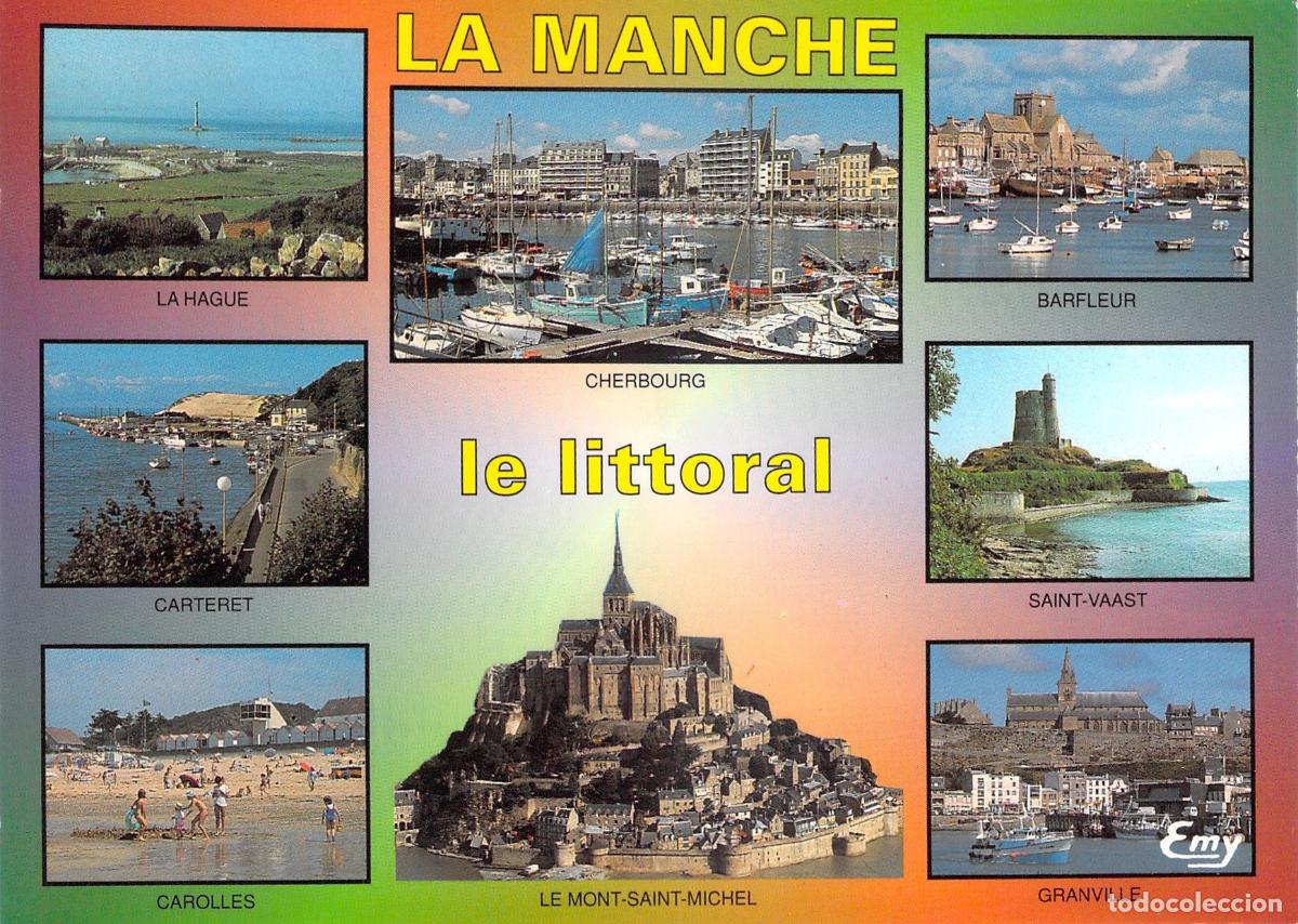 Postales: Postal de La Manche y su Litoral con Vistas de Mont Saint-Michel y Cherbourg