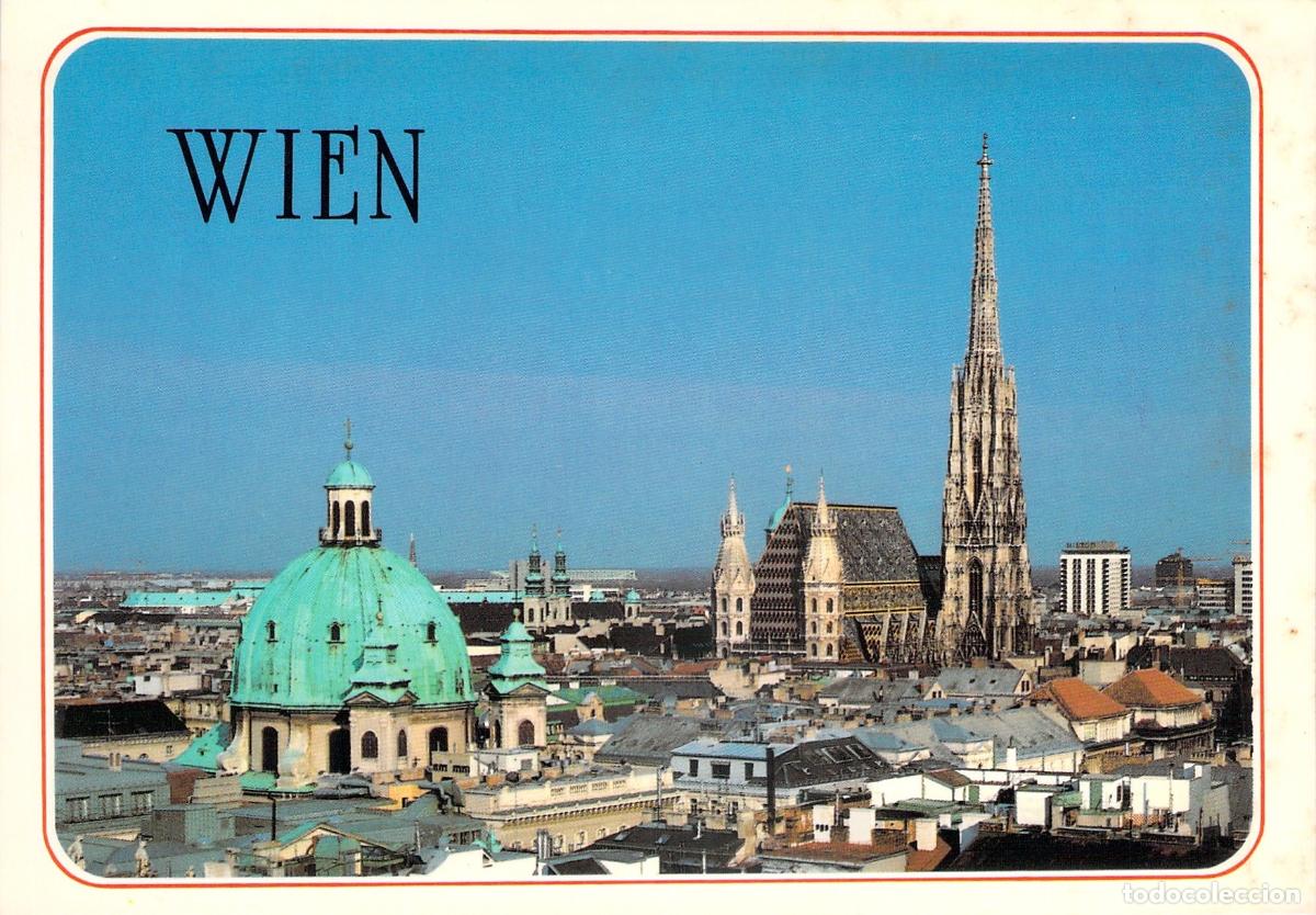 Postales: Postal de Viena con la Catedral de San Esteban y Peterskirche