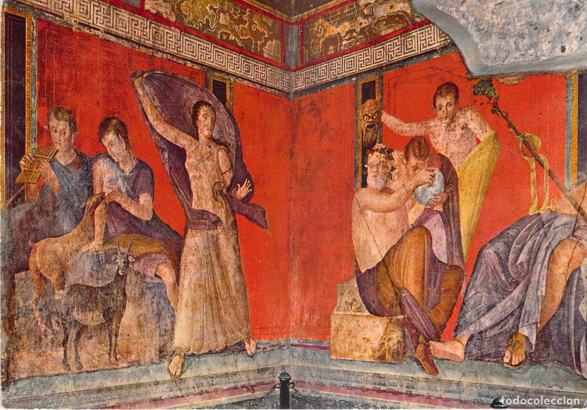 Postales: Postal de Pompeya Villa de los Misterios Fresco Romano