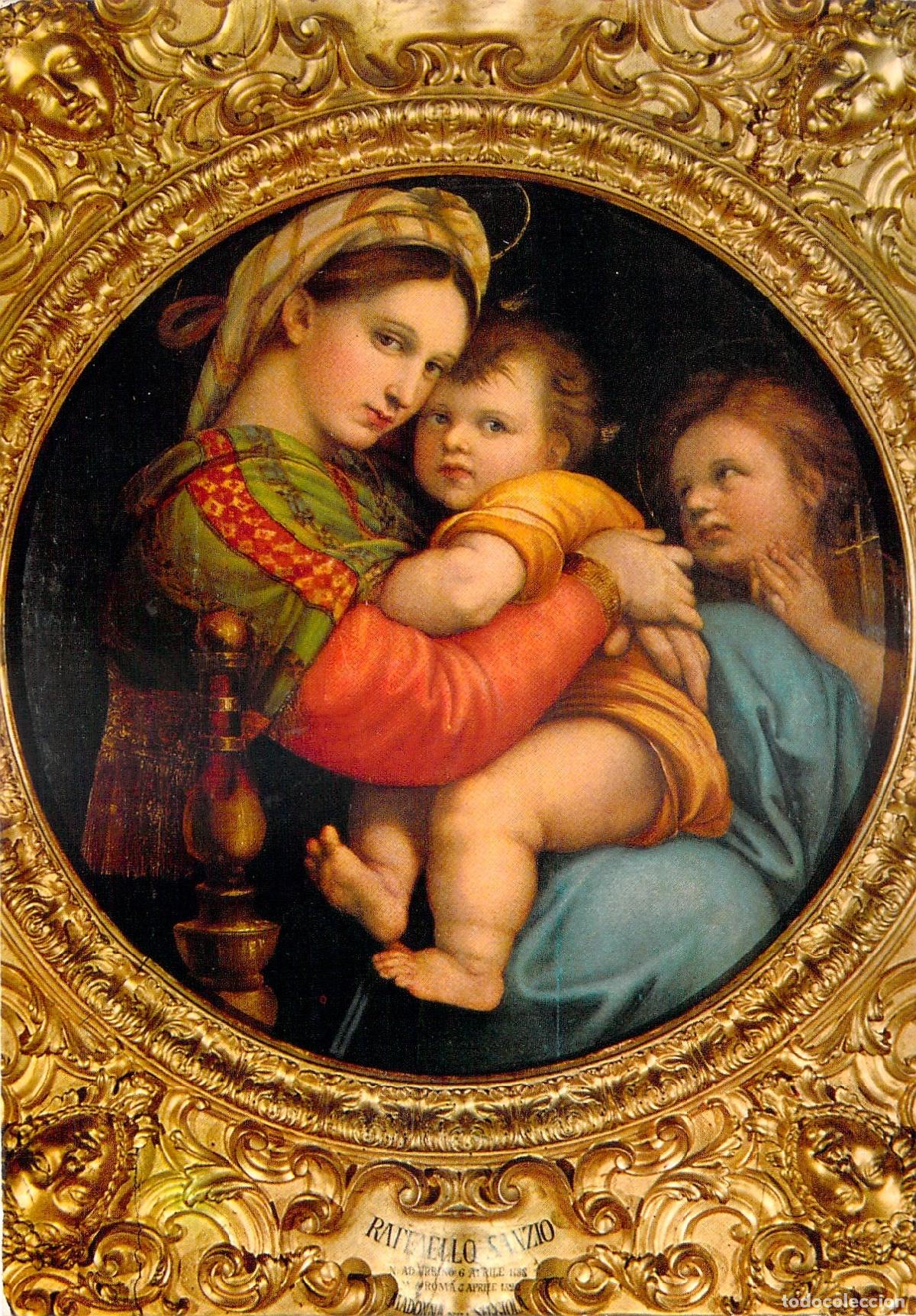 Postales: Postal Art&iacute;stica Virgen de la Silla de Rafael Galer&iacute;a Pitti Florencia