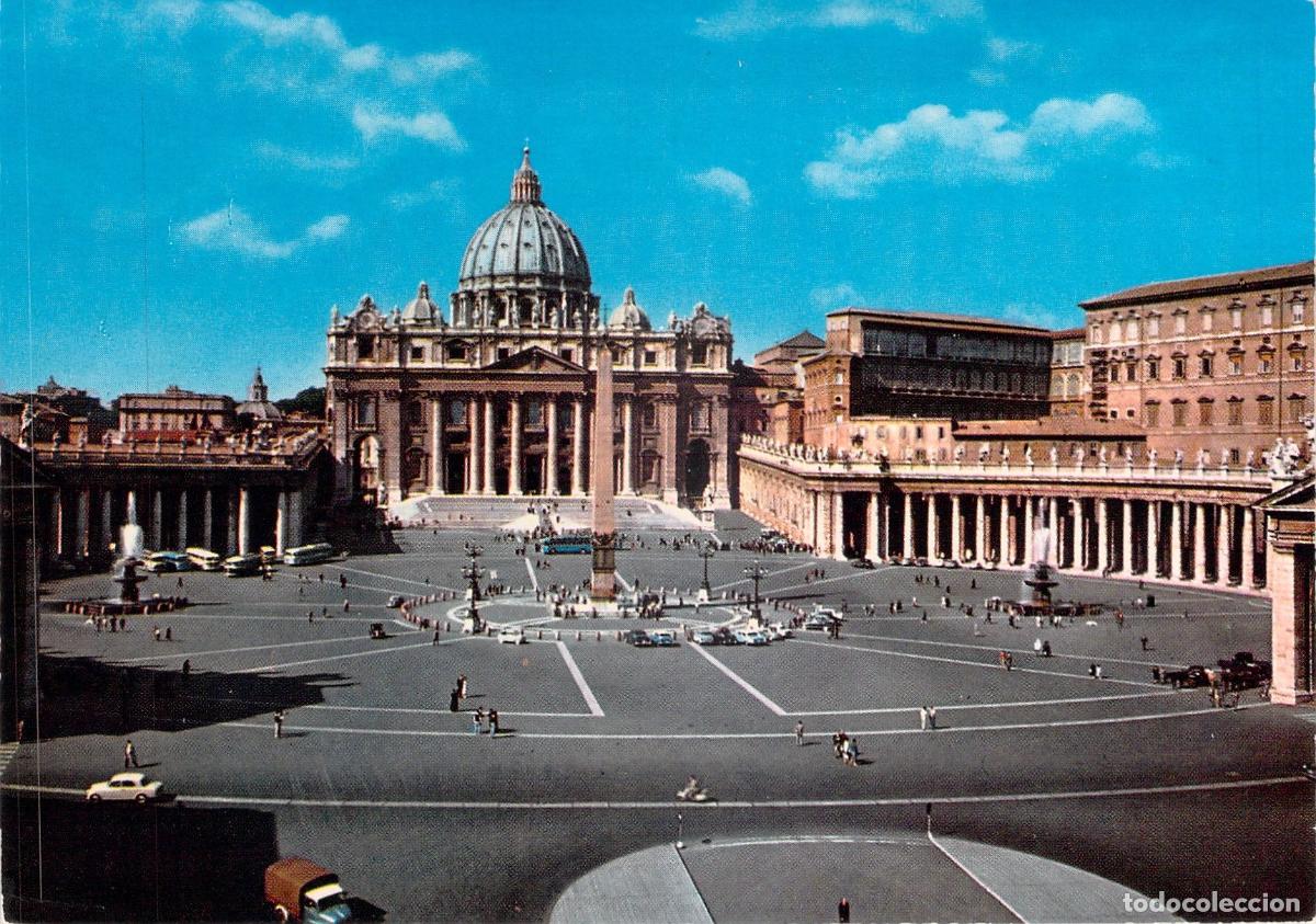 Postales: Postal de la Plaza de San Pedro en Roma, Italia