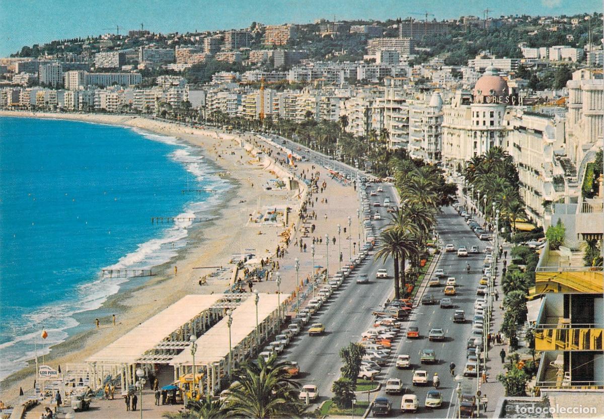 Postales: Postal de la Promenade des Anglais en Niza Costa Azul Francia