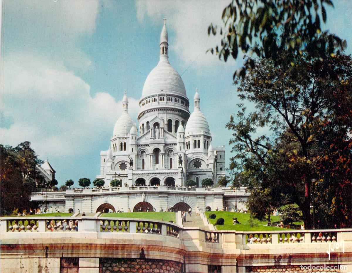 Postales: Postal de la Bas&iacute;lica del Sagrado Coraz&oacute;n de Par&iacute;s, Francia