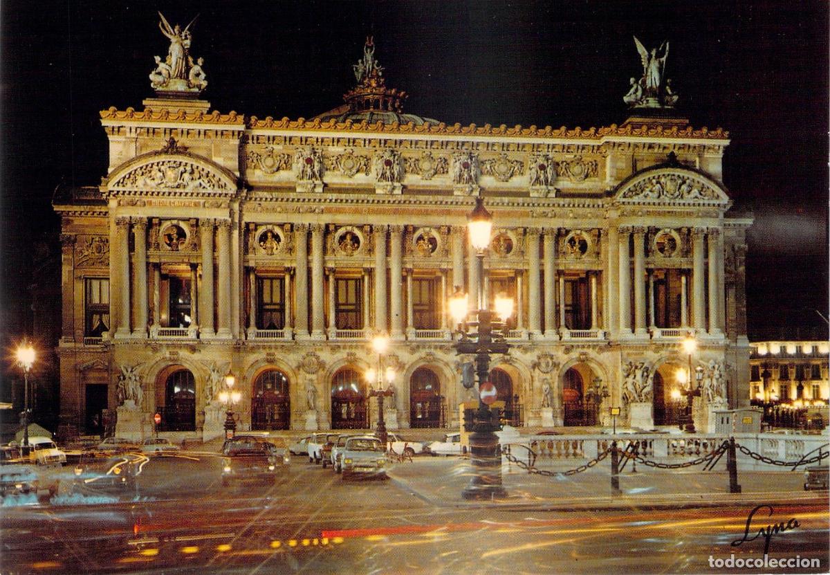 Postales: Postal de Par&iacute;s de Noche con el Palacio de la &Oacute;pera