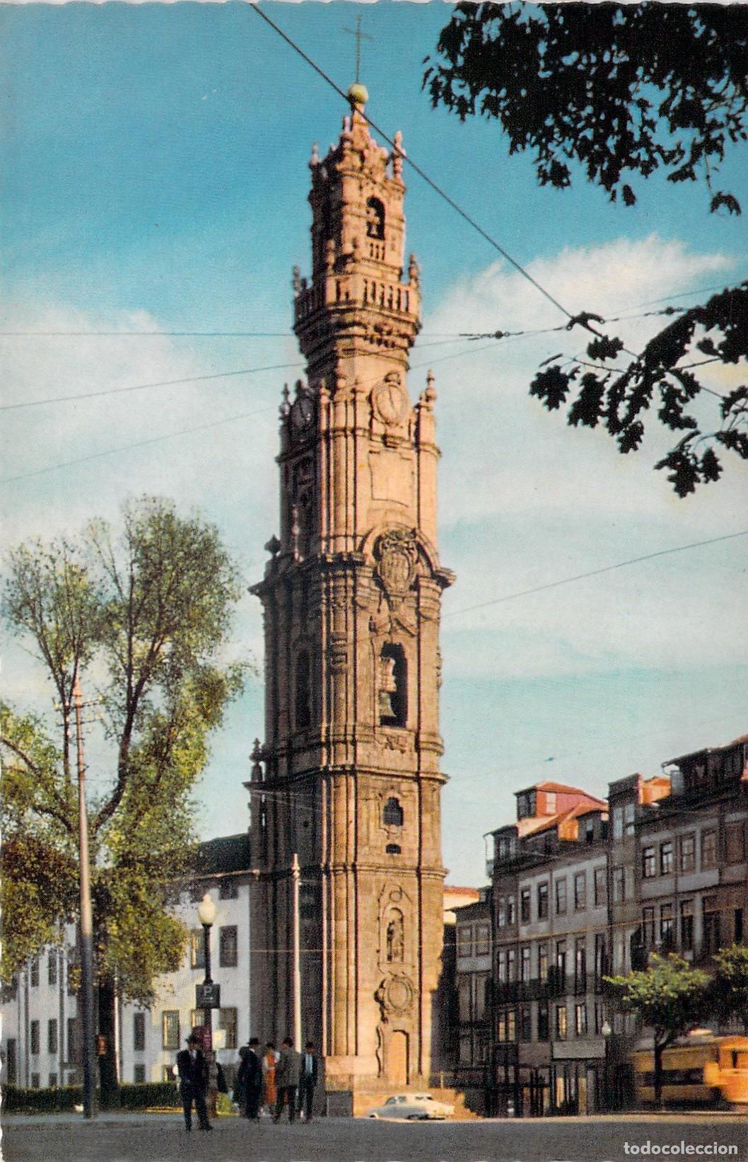 Postales: Postal de la Torre de los Cl&eacute;rigos en Oporto, Portugal